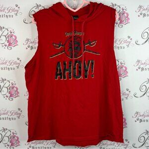 Captain Morgan tank top hoodie ahoy pirate barrel pirates Red Sleeveless Hoodie